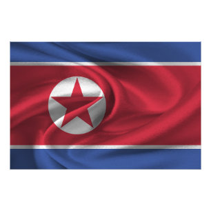 North Korea Flag Photo Print