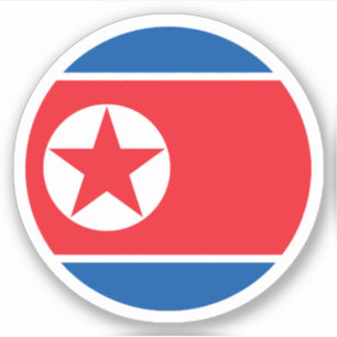 North Korea Flag Round Sticker