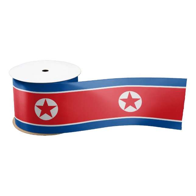 North Korea Flag Satin Ribbon (Spool)