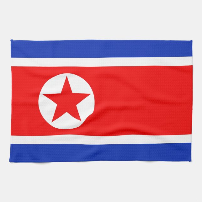 North Korea Flag Tea Towel (Horizontal)