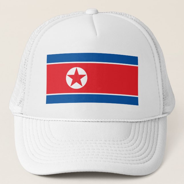 North Korea Flag Trucker Hat (Front)