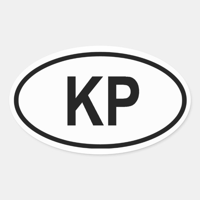 North Korea "KP" Oval Sticker (Front)
