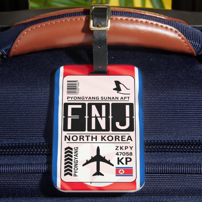North Korea Luggage Tag (Front Insitu 2)