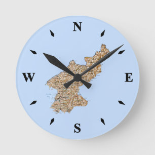 North Korea Map Clock