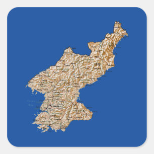 North Korea Map Sticker
