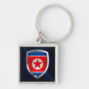 North Korea Metallic Emblem Key Ring