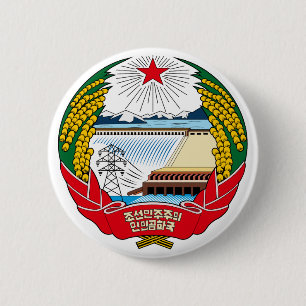 North Korea Official Coat Of Arms Heraldry Symbol 6 Cm Round Badge