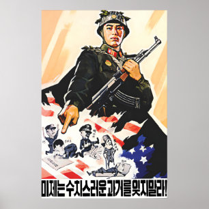 North Korea Propaganda Poster Imperialists do not