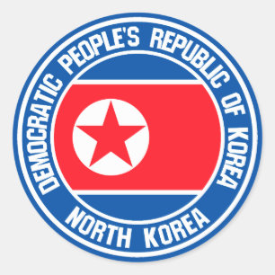 North Korea  Round Emblem Classic Round Sticker