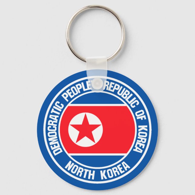 North Korea  Round Emblem Key Ring (Front)