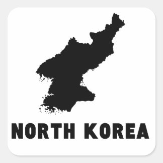 North Korea Silhouette Square Sticker