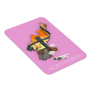 North Korea travel map Magnet