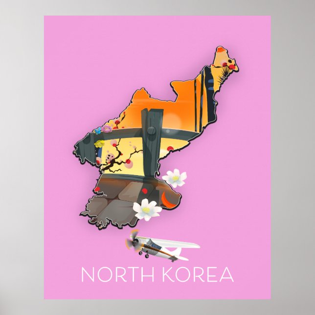 North Korea travel map Poster (Front)