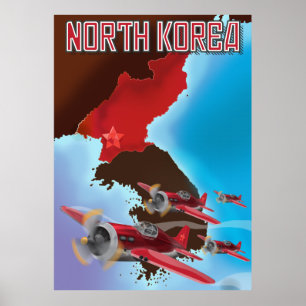 North Korea Vintage travel poster. Poster