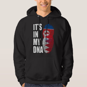 North Korean And Bahraini Mix DNA Heritage Flag Hoodie