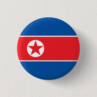 North Korean Flag, Flag of North Korea 3 Cm Round Badge