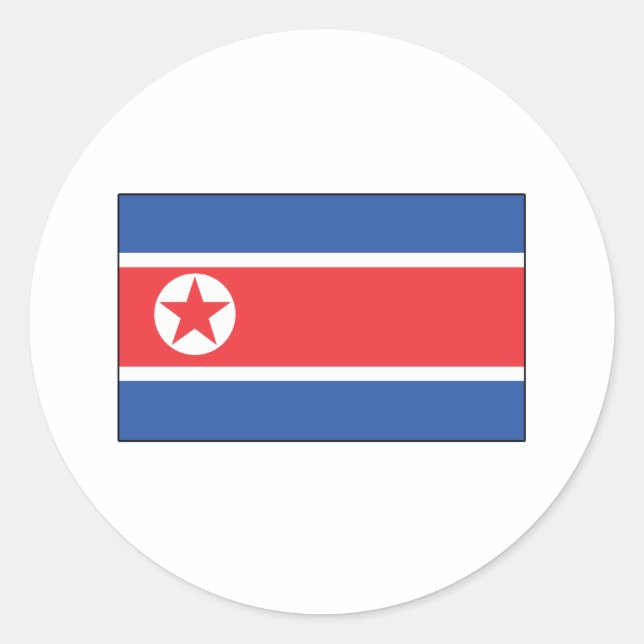 North Korean Flag T-shirts and Gifts Classic Round Sticker (Front)