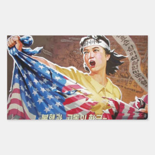 North Korean Tear you a new one Rectangular Sticker
