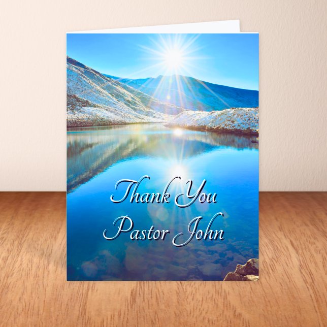 North Lake Blue Sunrise Pastor Appreciation  Thank You Card (North Lake Blue Sunrise Pastor Appreciation Thank You Card
)
