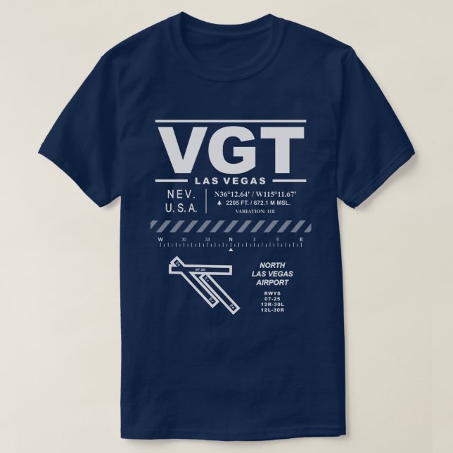 North Las Vegas Airport VGT T-Shirt (Design Front)