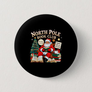North Le Book Club Cozy Christmas Reading Gift  6 Cm Round Badge
