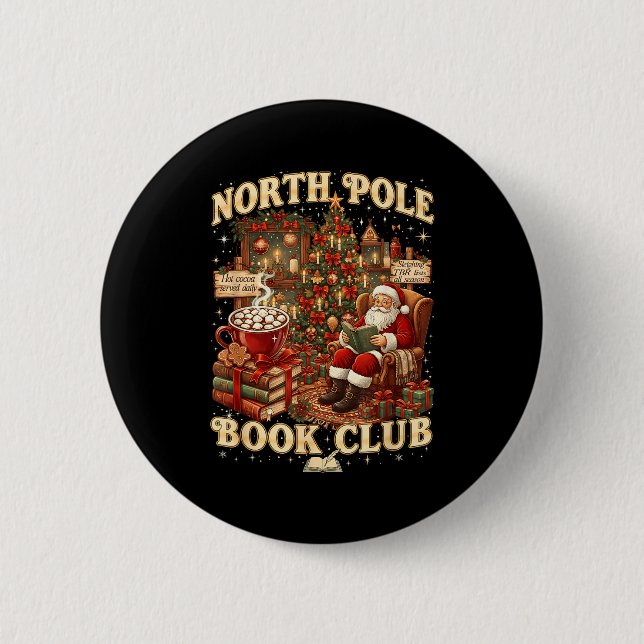 North Le Book Club Cozy Christmas Reading Gift  6 Cm Round Badge (Front)