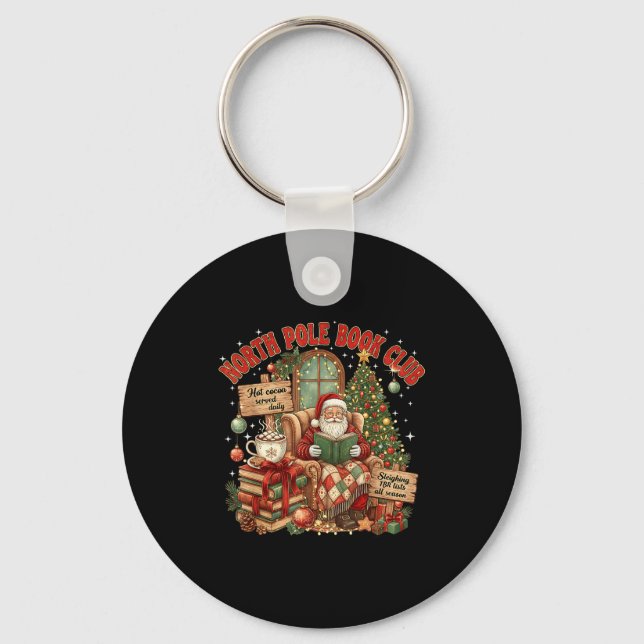 North Le Book Club Cozy Christmas Reading Gift  Key Ring (Front)