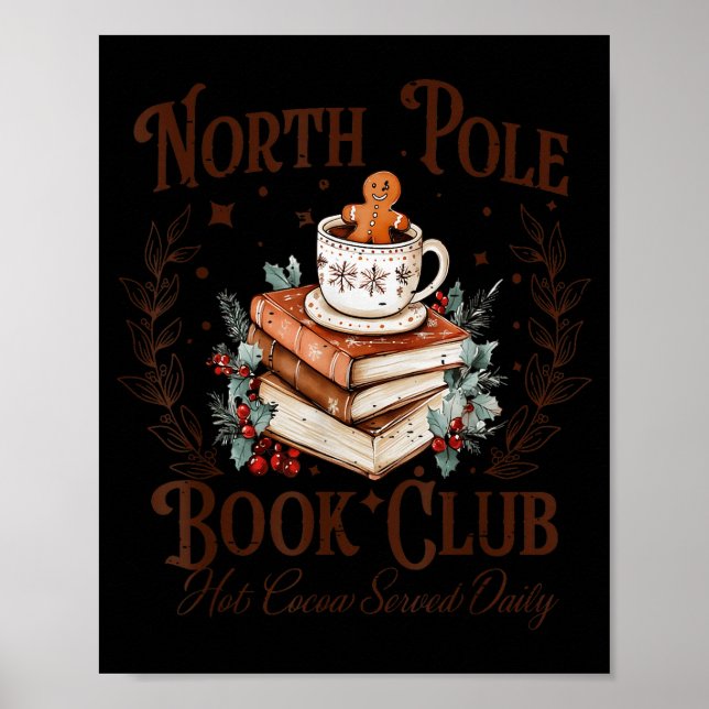 North Le Book Club Hot Cocoa Served Daily Libraria Poster (Front)