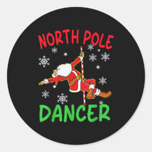 North Le Dancer Funny Santa Joke Classic Round Sticker