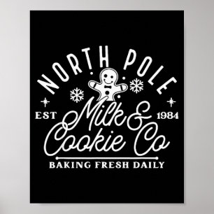 North Le Milk And Cookie Co Funny Baking Christmas Poster