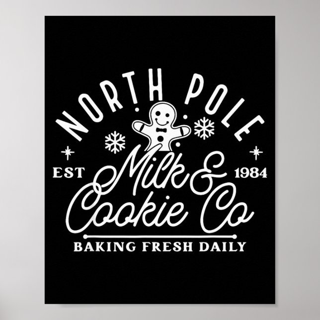 North Le Milk And Cookie Co Funny Baking Christmas Poster (Front)
