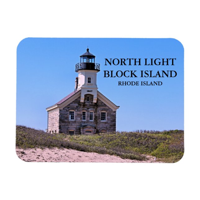 North Lighthouse, Block Island RI Flexi-Magnet Magnet (Horizontal)