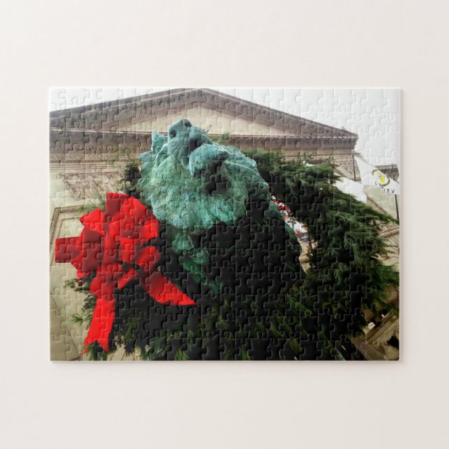 North Lion at the Art Institute of Chicago Jigsaw Puzzle (Horizontal)