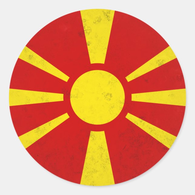 North Macedonia Classic Round Sticker (Front)