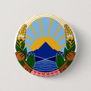 north macedonia emblem 6 cm round badge