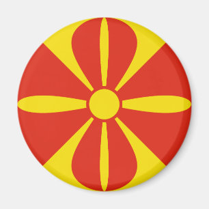 North Macedonia Fisheye Flag Magnet