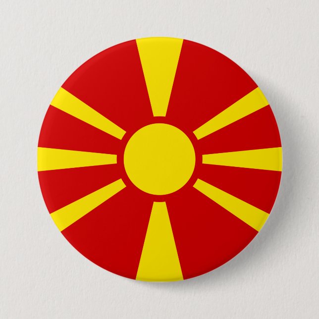 North Macedonia Flag 7.5 Cm Round Badge (Front)