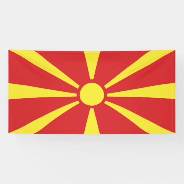 North Macedonia Flag Banner (Horizontal)