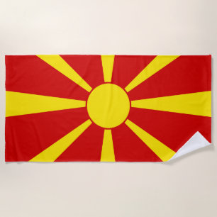 North Macedonia flag Beach Towel