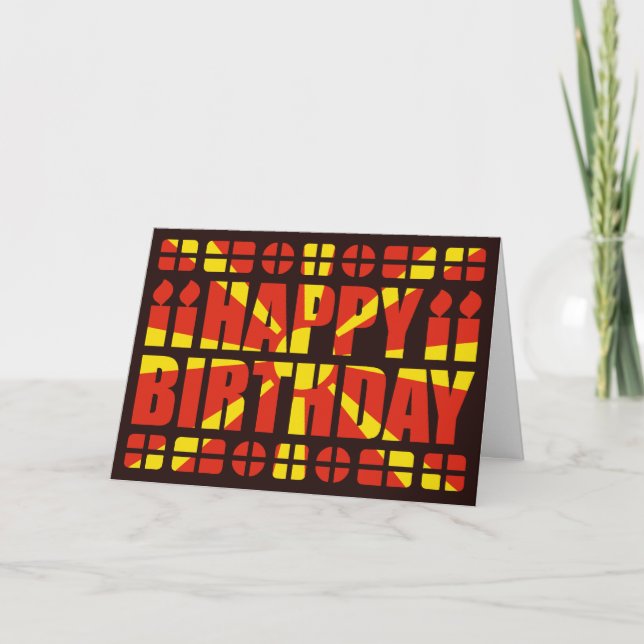 North Macedonia Flag Birthday Card (Front)