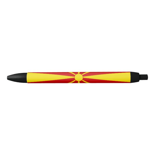 North Macedonia flag Black Ink Pen (Front)