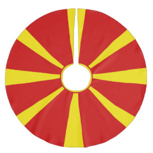 North Macedonia flag Brushed Polyester Tree Skirt