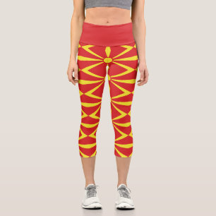 North Macedonia Flag Capri Leggings