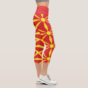 North Macedonia Flag Capri Leggings