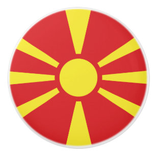 North Macedonia Flag Ceramic Knob