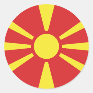 North Macedonia Flag Classic Round Sticker