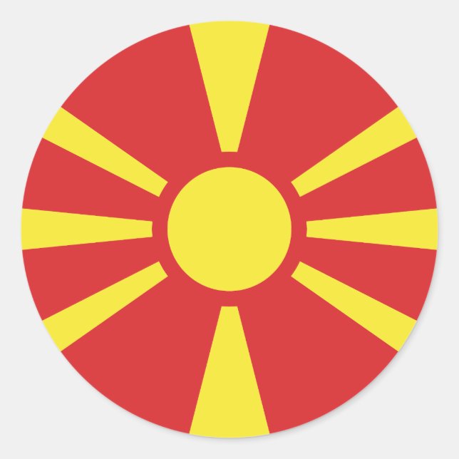 North Macedonia Flag Classic Round Sticker (Front)