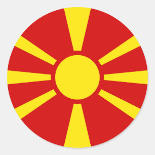 North Macedonia Flag Classic Round Sticker