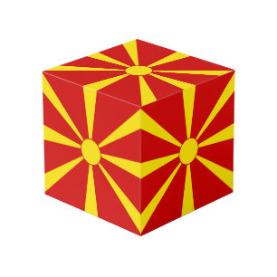 North Macedonia flag Cube