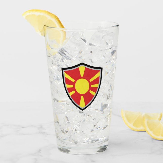 North Macedonia flag Glass (Front Ice)